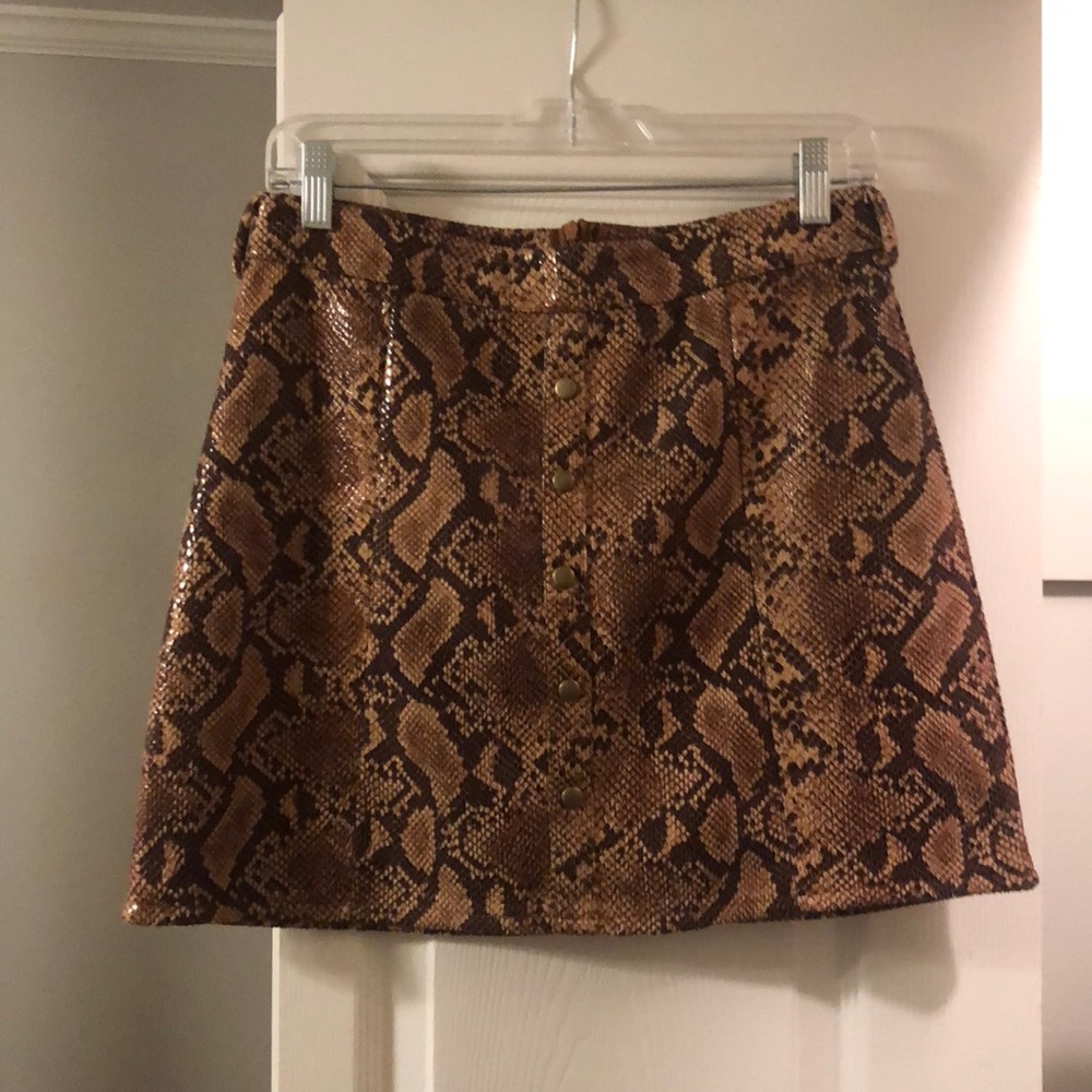 Snake skin mini skirt